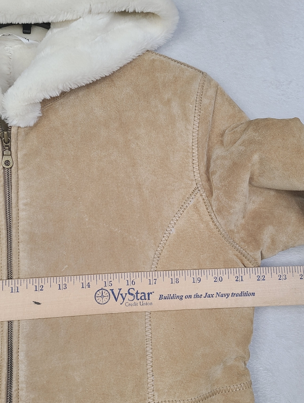 Vintage Fabio Penny Lane Suede Leather Coat Jacket Womens Large Tan Beige Lined - Picture 10 of 16